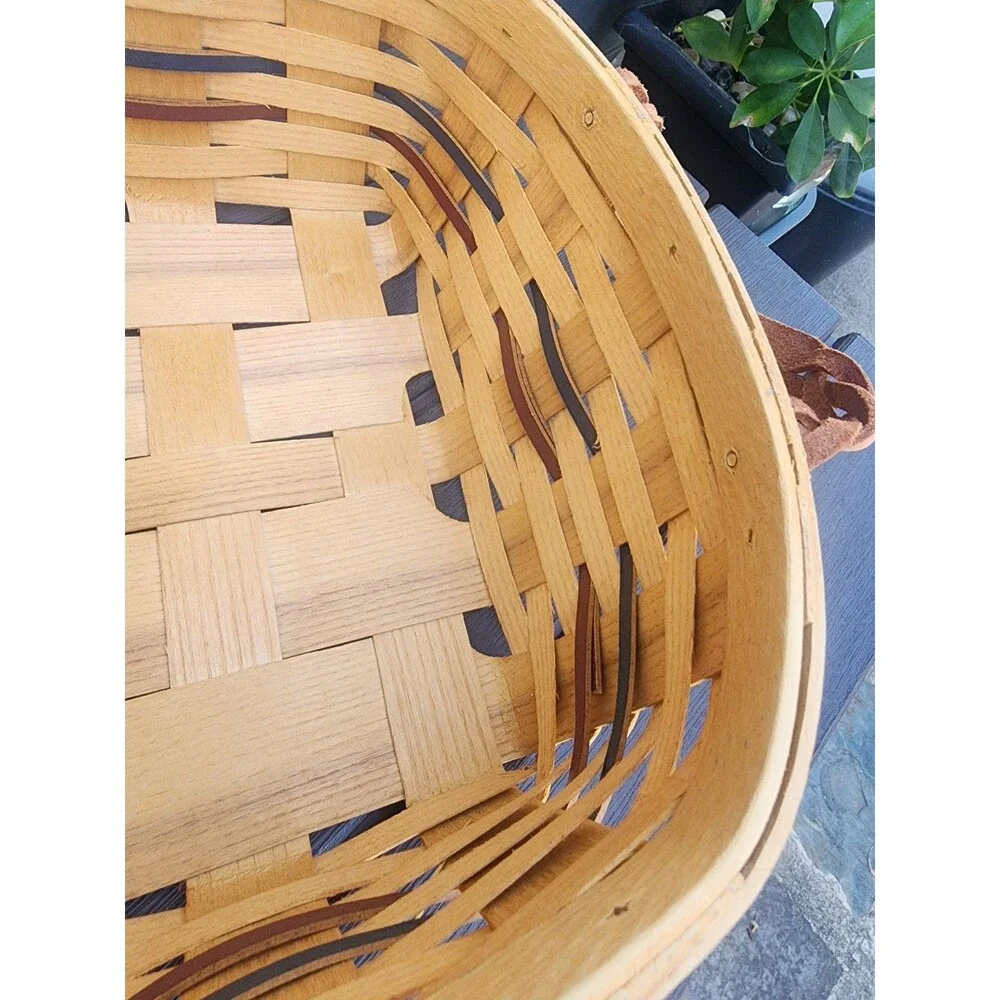 Vintage Peterboro Basket Co 150th Anniversary Wood Slat Basket 1845-2004 Ex Cond